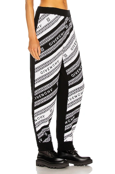 Shop Givenchy Cropped Wool Jogging Pant In Black & White