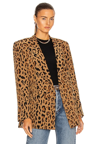 Shop Blazé Milano Simba Everynight Double Breast Blazer In Leopard