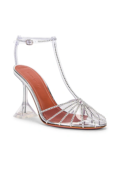 Shop Amina Muaddi Brygit T Pump Glass Heel In Transparent