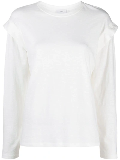 Shop Closed Ruffle-sleeve T-shirt In White