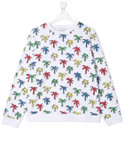 Shop Stella Mccartney Teen Palm Tree-print T-shirt In White