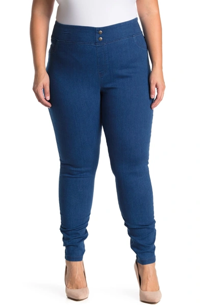 Shop Hue Classic Smooth Denim Leggings In Classic Indigo Wash