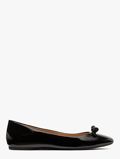 Shop Kate Spade Kiersten Bow Flats In Black