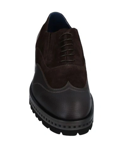 Shop Alberto Guardiani Lace-up Shoes In Cocoa