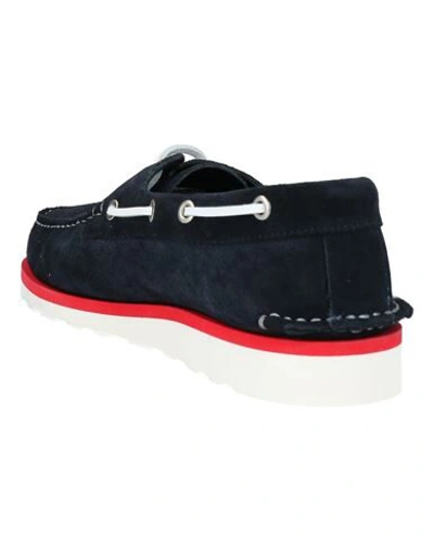 Woolrich Man Loafers Midnight Blue Size 6 Soft Leather In Dark Blue