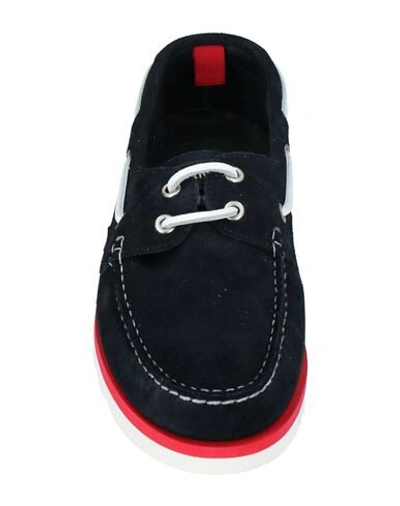 Woolrich Man Loafers Midnight Blue Size 6 Soft Leather In Dark Blue