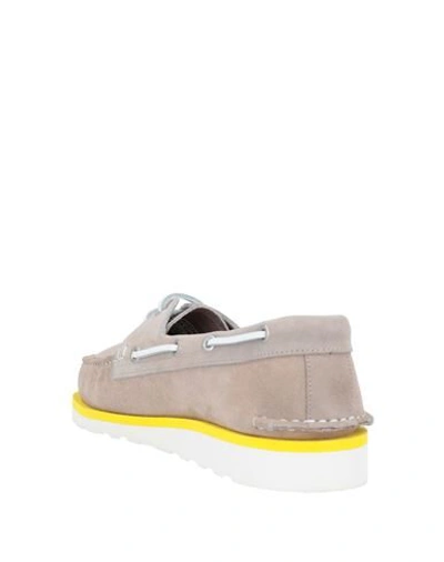 Woolrich Suede Boat Loafers With Rubber Sole In Beige