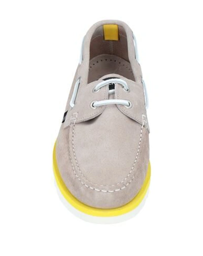 Woolrich Suede Boat Loafers With Rubber Sole In Beige