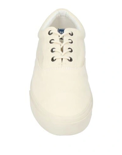 Shop Sebago Docksides Man Sneakers Ivory Size 9 Textile Fibers In White