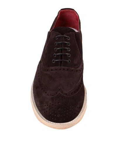Shop Attimonelli's Lace-up Shoes In Dark Brown