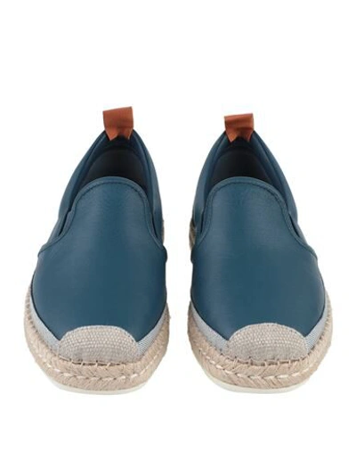 Shop Tod's Man Espadrilles Midnight Blue Size 9 Soft Leather