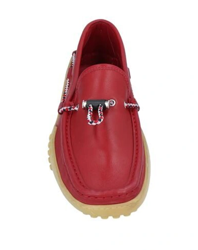 Shop Tod's Man Loafers Burgundy Size 7.5 Soft Leather In Red
