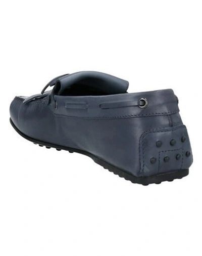Shop Tod's Man Loafers Slate Blue Size 11 Soft Leather
