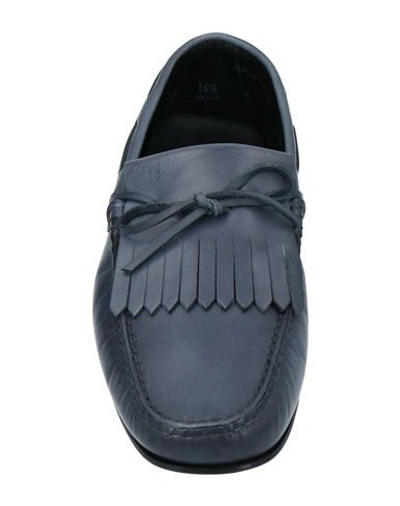Shop Tod's Man Loafers Slate Blue Size 11 Soft Leather