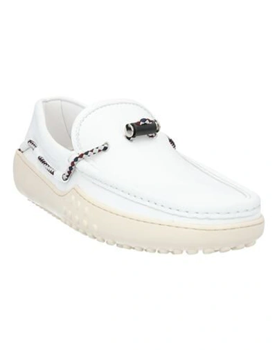 Shop Tod's Man Loafers White Size 9 Soft Leather