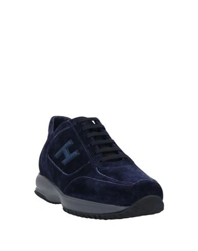 Shop Hogan Man Sneakers Midnight Blue Size 9 Soft Leather