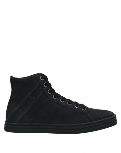 Shop Hogan Rebel Man Sneakers Black Size 8 Soft Leather