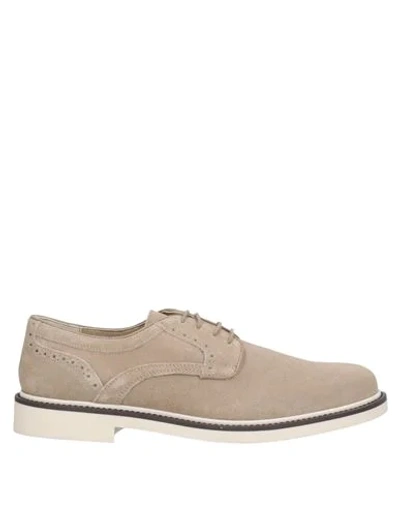 Shop Geox Lace-up Shoes In Beige