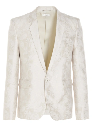 Shop Saint Laurent Blazer In White