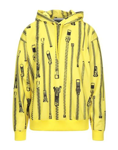 Shop Moschino Man Sweatshirt Yellow Size 40 Polyester