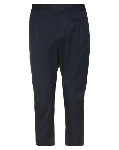 Shop Grey Daniele Alessandrini Cropped Pants In Dark Blue