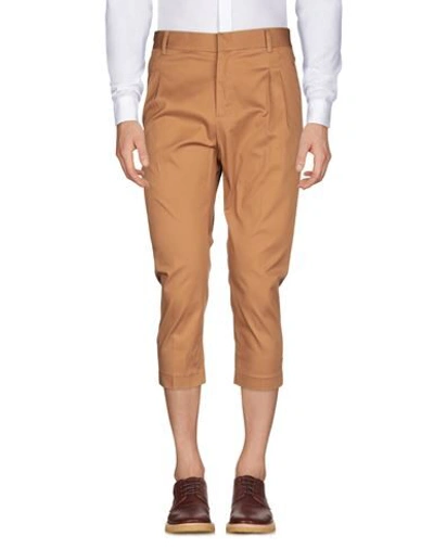 Shop Grey Daniele Alessandrini Man Cropped Pants Tan Size 30 Cotton, Elastane In Brown