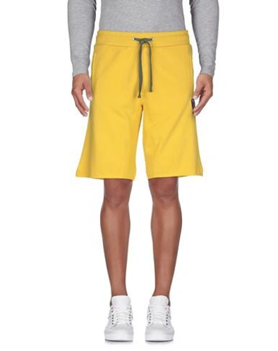 Shop Blauer Man Shorts & Bermuda Shorts Yellow Size L Cotton, Polyester
