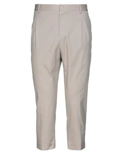 Shop Grey Daniele Alessandrini Man Cropped Pants Beige Size 38 Cotton, Elastane