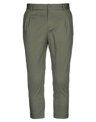 Shop Grey Daniele Alessandrini Cropped Pants In Military Green