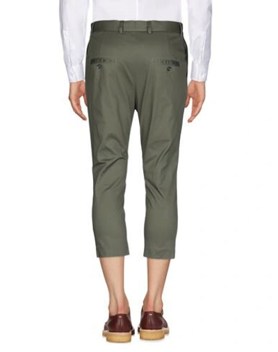 Shop Grey Daniele Alessandrini Cropped Pants In Military Green