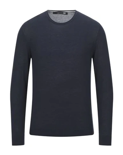 Shop Diktat Man Sweater Midnight Blue Size S Cotton