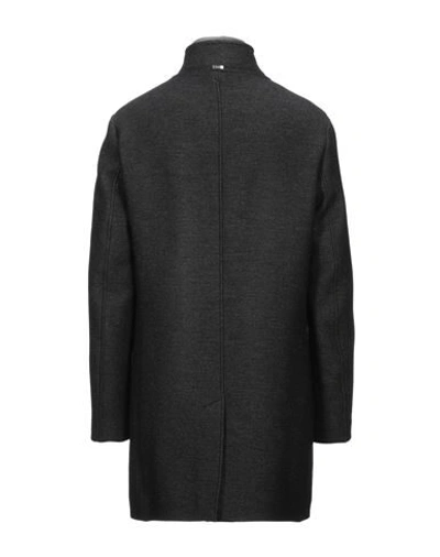 Shop Herno Man Coat Steel Grey Size 40 Virgin Wool, Polyamide, Polyester