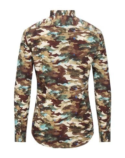 Shop Grey Daniele Alessandrini Man Shirt Military Green Size 15 ¾ Cotton