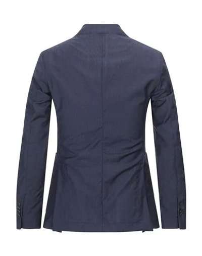 Shop Manuel Ritz White Suit Jackets In Dark Blue