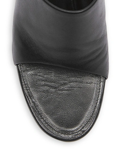 Shop Balenciaga Women's Oval Block-heel Leather Mules In Black White