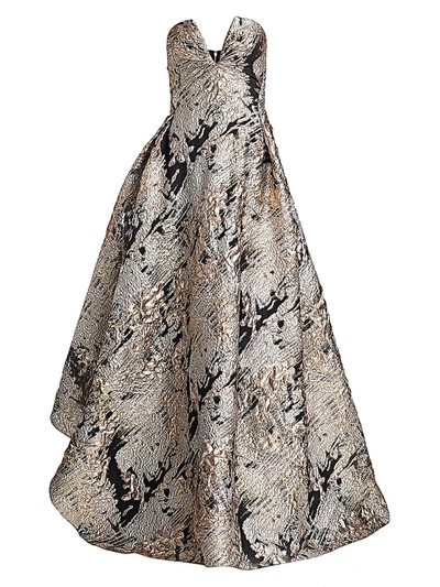 Shop Rubin Singer Women's Strapless Metallic Brocade Gown In Metallic Multi