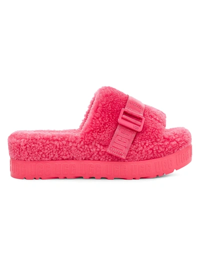 Shop Ugg Women's Fluffita Sheepskin Slide Sandals In Pink