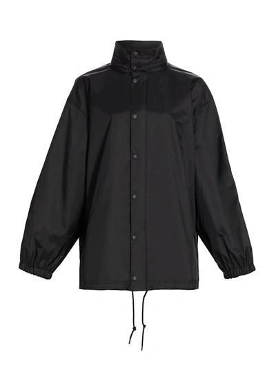 Shop Balenciaga Nylon Rain Jacket In Black