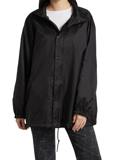 Shop Balenciaga Nylon Rain Jacket In Black