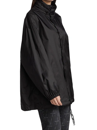 Shop Balenciaga Nylon Rain Jacket In Black