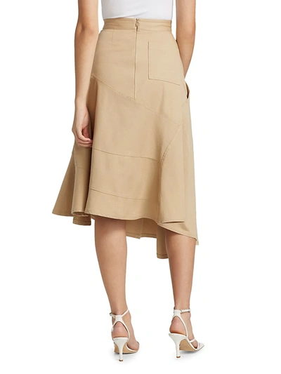 Shop Jw Anderson Women's Wrap Effect Asymmetric Skirt In Flax