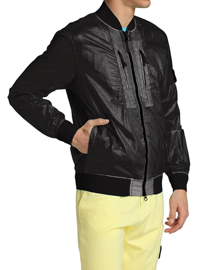 Shop Stone Island Lucid Packable Bomber Jacket In Black