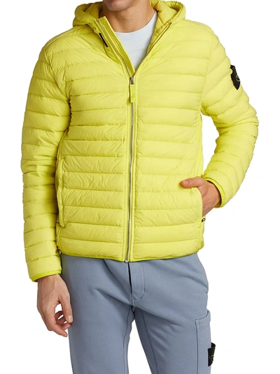 Shop Stone Island Men's Real Down Puffer Jacket In Pistachio