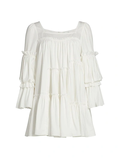 Shop Aje L'espirit Ruffle Trim Mini Dress In White