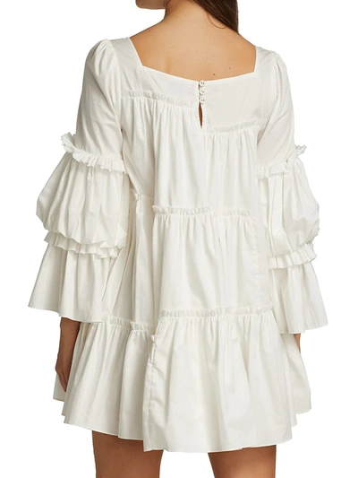 Shop Aje L'espirit Ruffle Trim Mini Dress In White