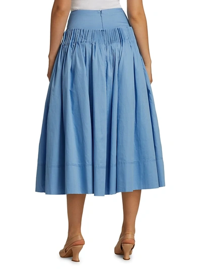 Shop Aje Savoy Pleated Skirt In Cornflower