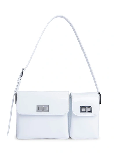 Shop By Far Women's Billy Patent Leather Shoulder Bag In White