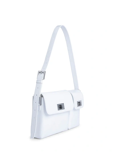 Shop By Far Women's Billy Patent Leather Shoulder Bag In White