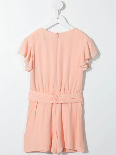 Shop Abel & Lula Ruffle Crepe Playsuit In Pink