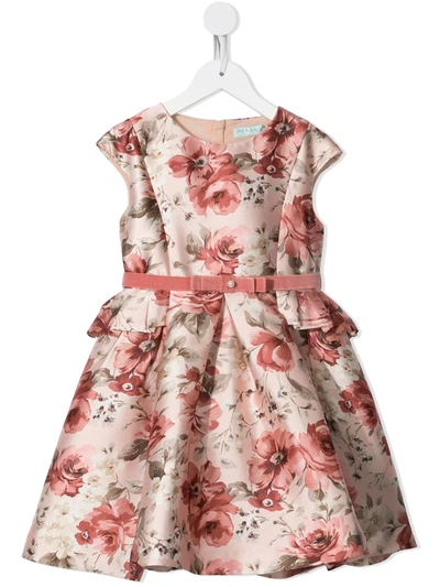 Shop Abel & Lula Floral Print Belted Dress In Pink